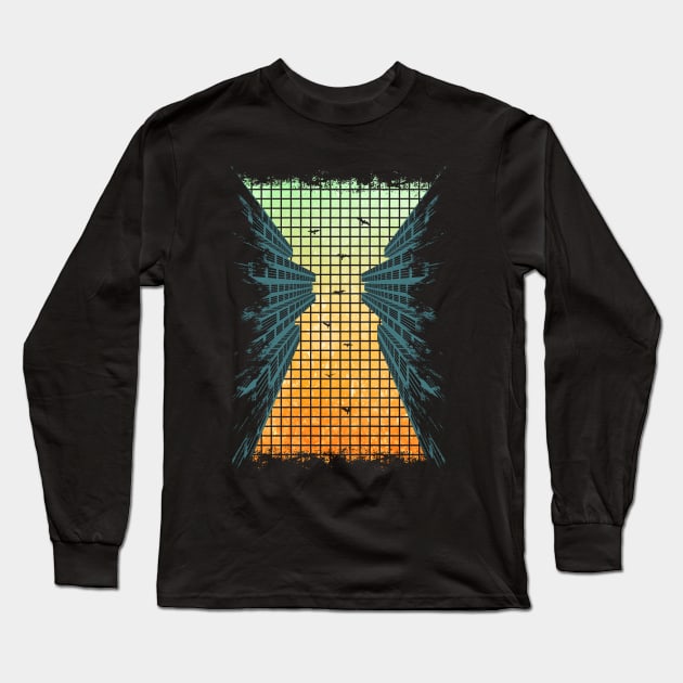 Retro City Sky Long Sleeve T-Shirt by CozySkull